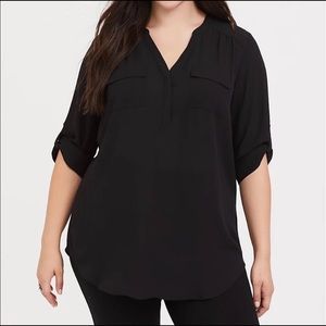 Torrid Georgette Black Pullover Sz1